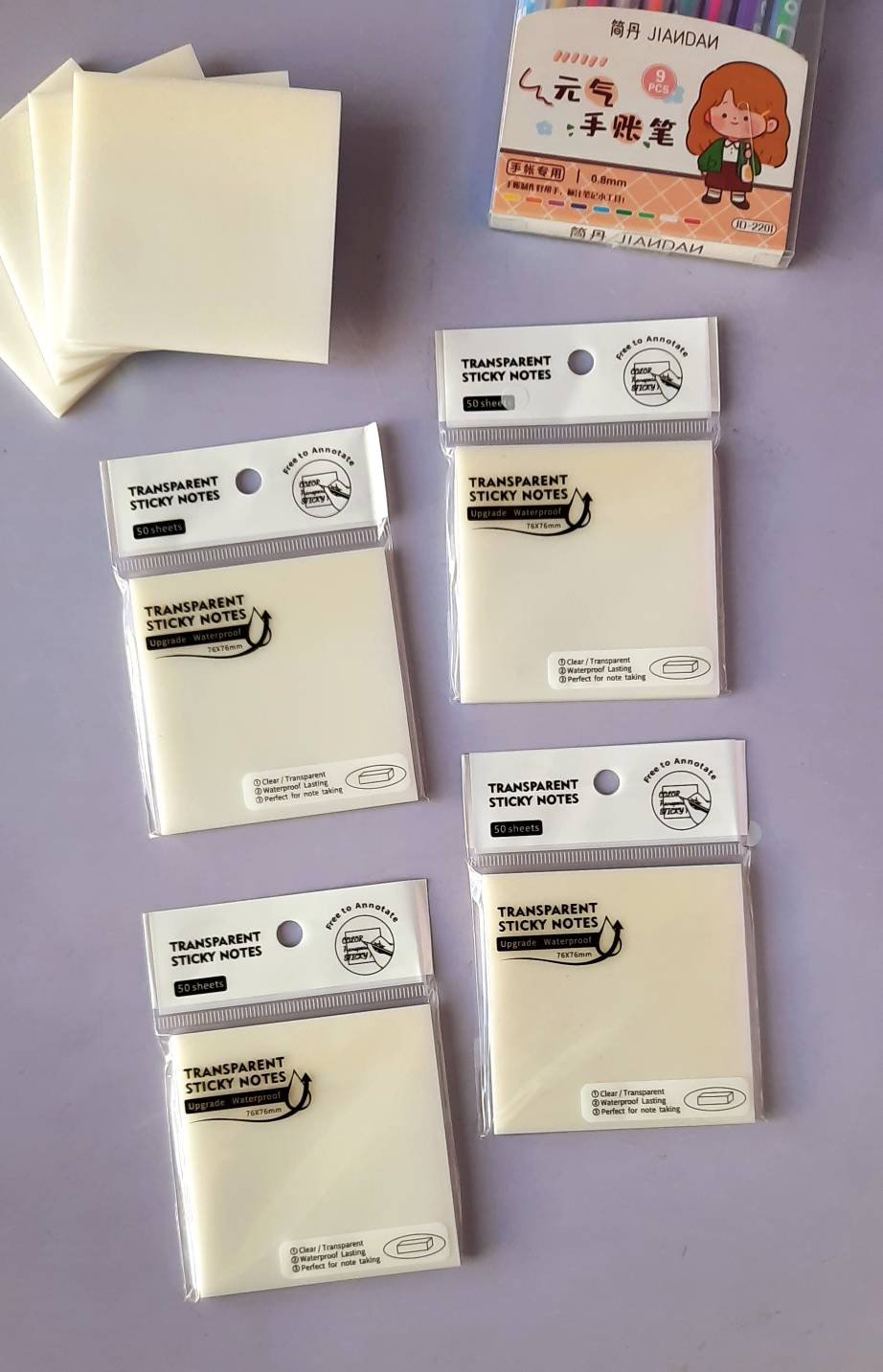 استیک نوت شفاف شاین دار سایز 8 در 8 سانت