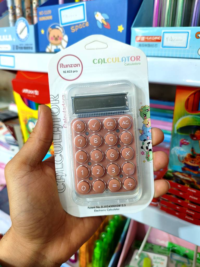 ماشین حساب دکمه پاستلی رنگی