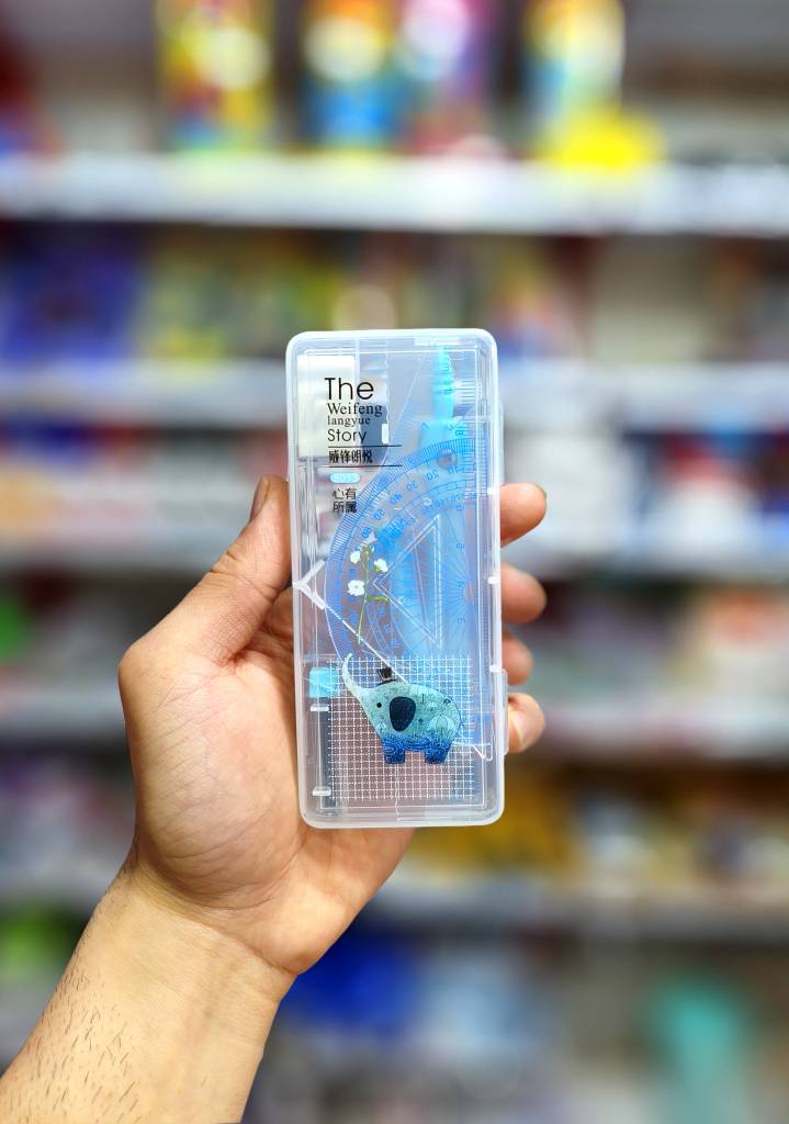 ست ۷ تکه خطکش و پرگار فلزی رنگی